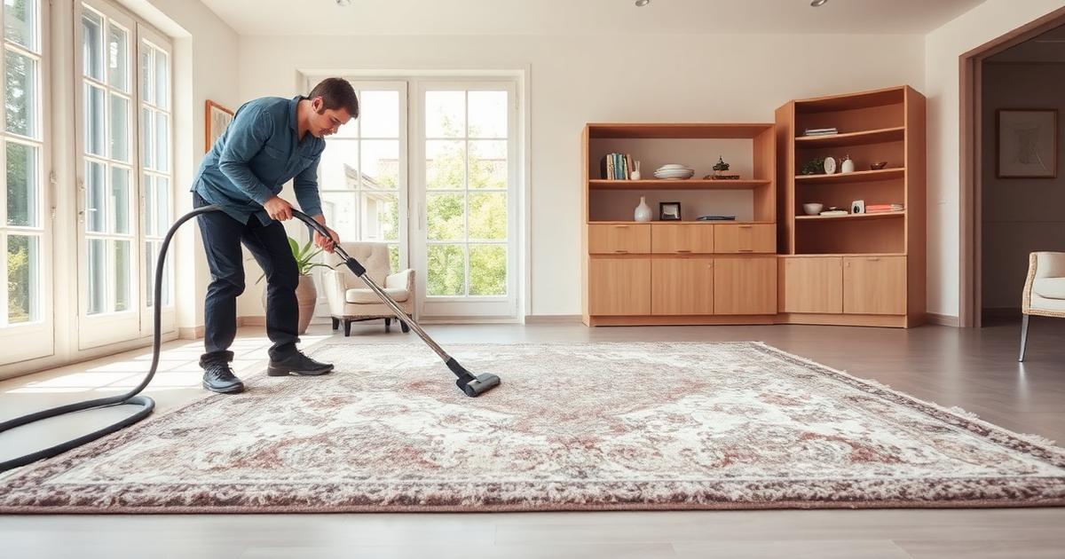 Technicien réalisant un nettoyage professionnel de tapis à domicile à Strasbourg